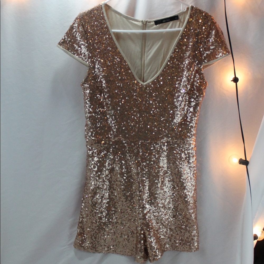 Gold sequin romper ✨